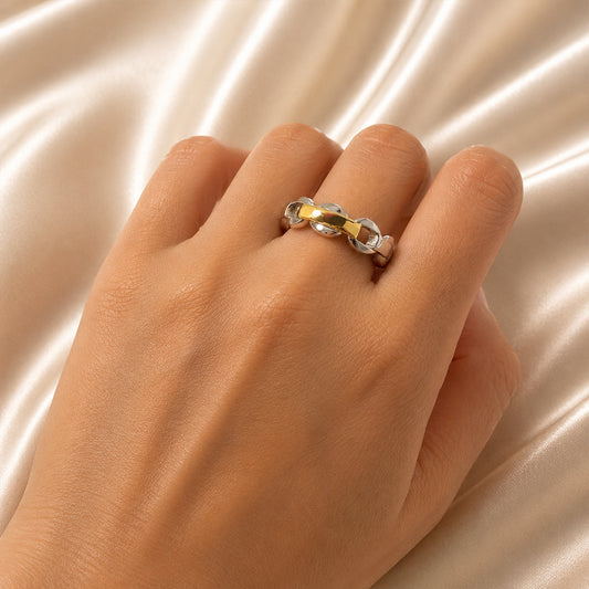 Two-Tone Italian Adjustable Ring